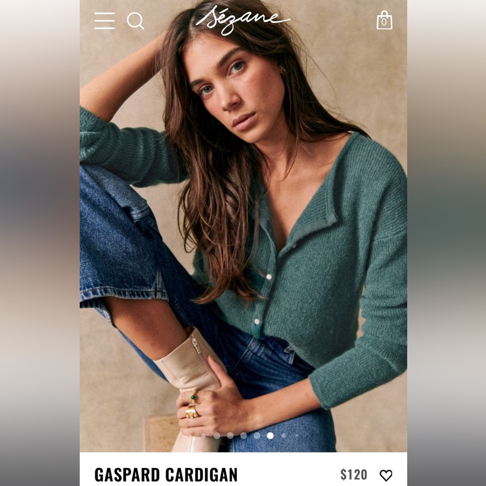 Sezane Gaspard Cardigan in Sage